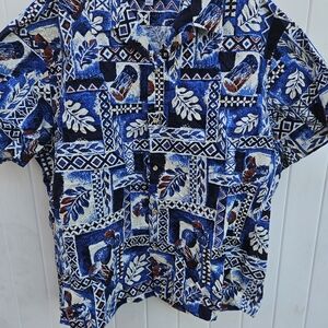 Styled by RJC LTD. Mens Size 4XL Button Front Short Sleeved Hawaiian Aloha